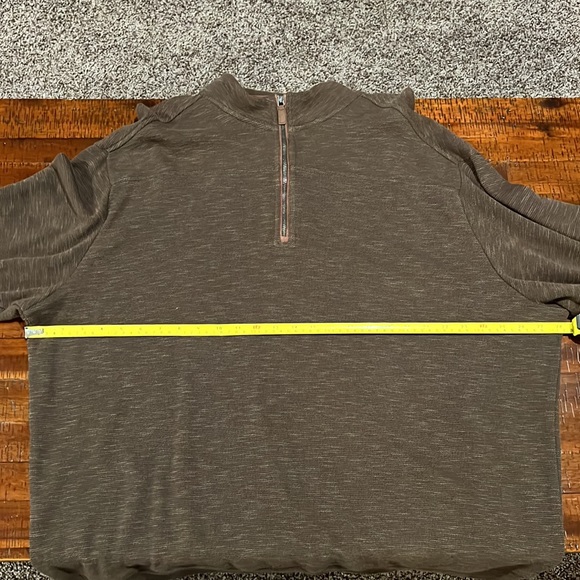 ROUNDTREE & YORK men’s dark brown sweater with 1/4 zip , long sleeve. Size 2XB - Picture 5 of 7